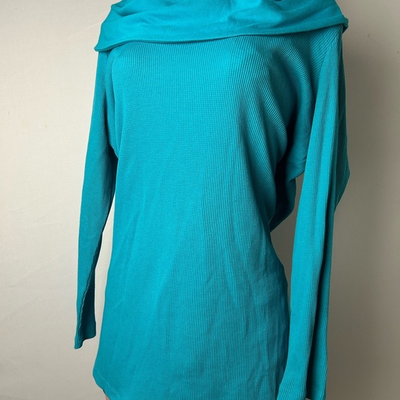 Vibrant Blue Cowl Neck Sweater with Fine Knit - Picture 2 of 9